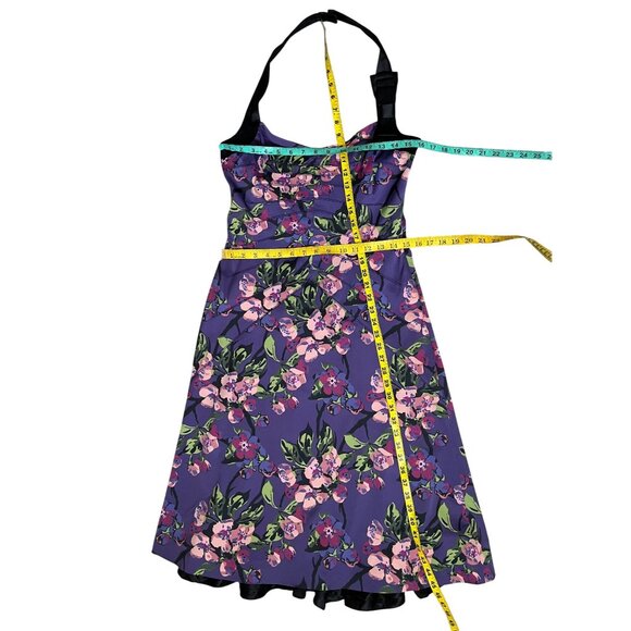 Karen Millen Purple Floral Halter Dress US 10 NWT - Picture 14 of 14